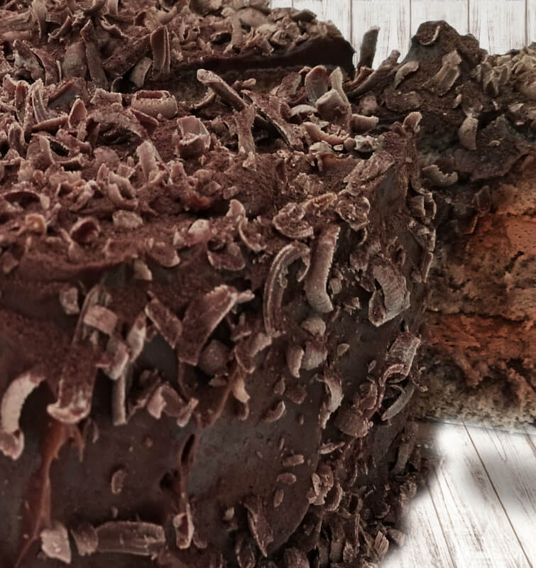 Отрязана торта Шоколад от близо