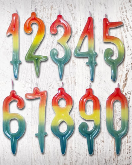 Цветни свещи цифри